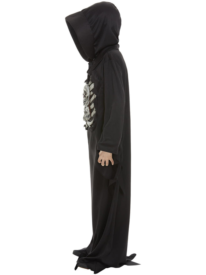 Skeleton Reaper Costume Child Black Robe and Hooded Mask