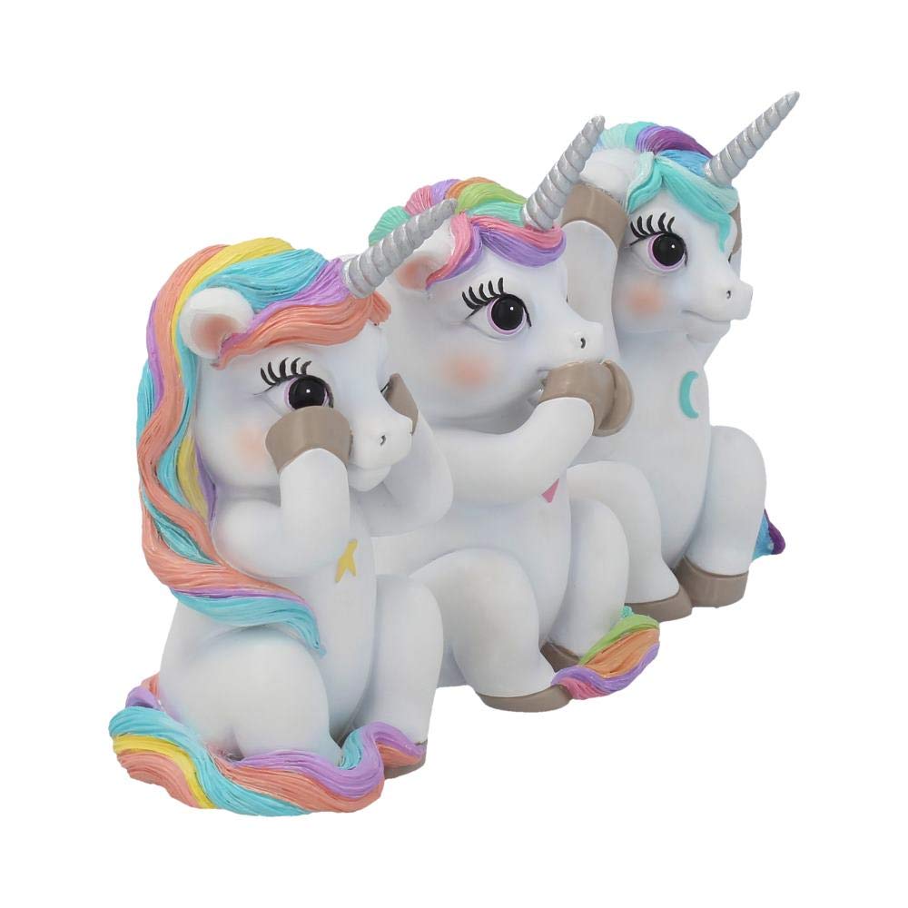 Three Wise Cutiecorns Ornament Cute Unicorn Figurine Set 9.5cm