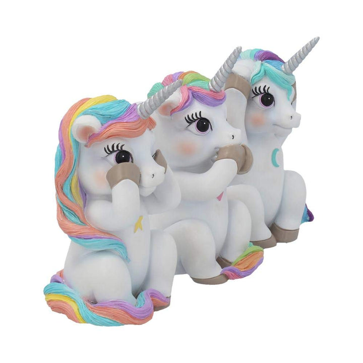 Three Wise Cutiecorns Ornament Cute Unicorn Figurine Set 9.5cm