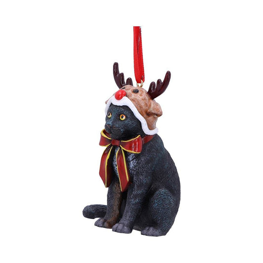 Reindeer Cat Hanging Ornament 9cm by Lisa Parker 2