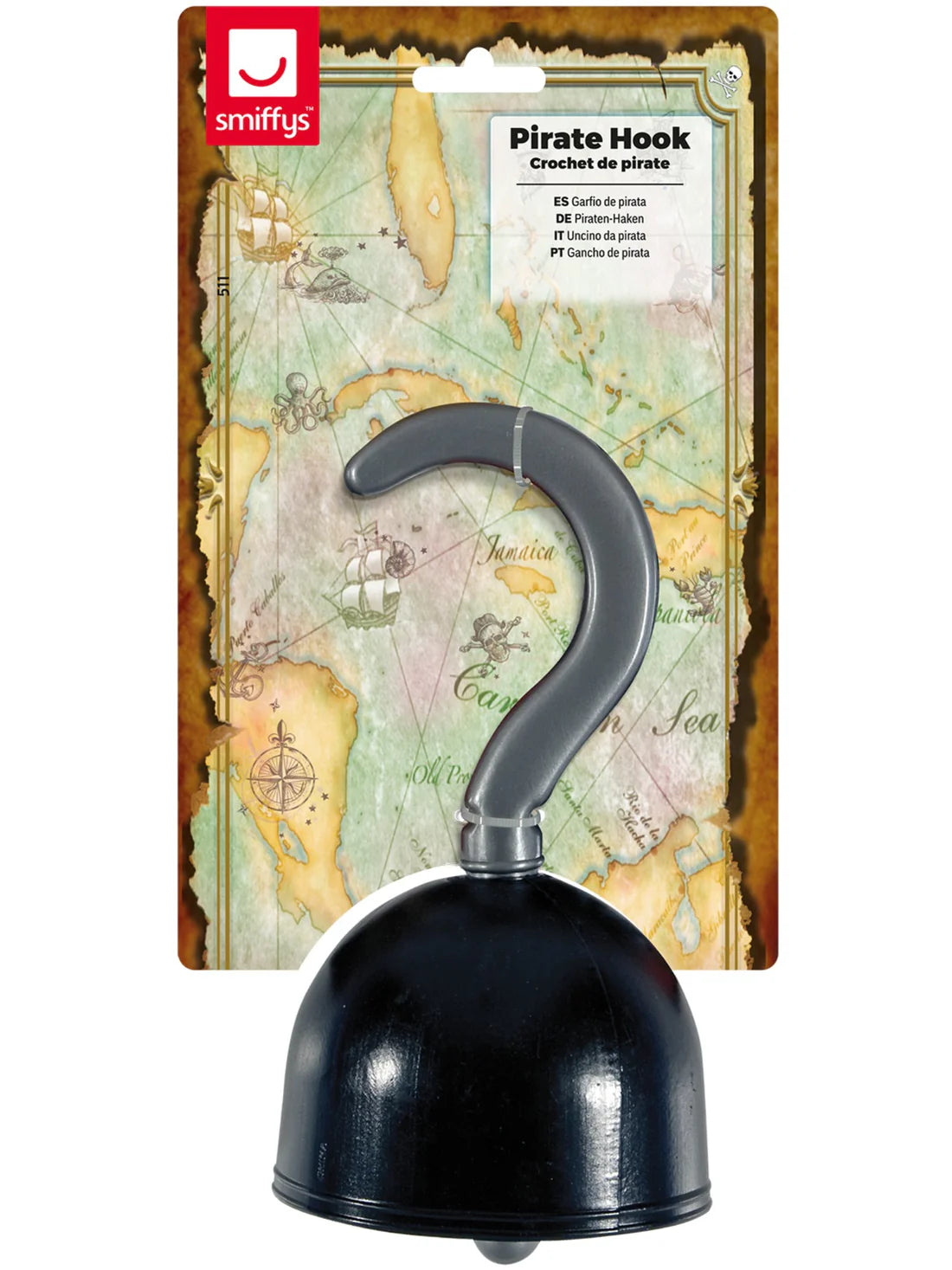 Pirate Hook Black and Silver PVC Costume Accessory 2