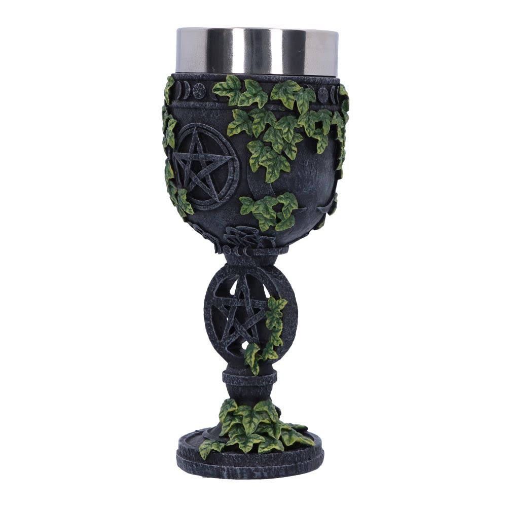 Aged Wiccan Pentagram Goblet 19.5cm 3