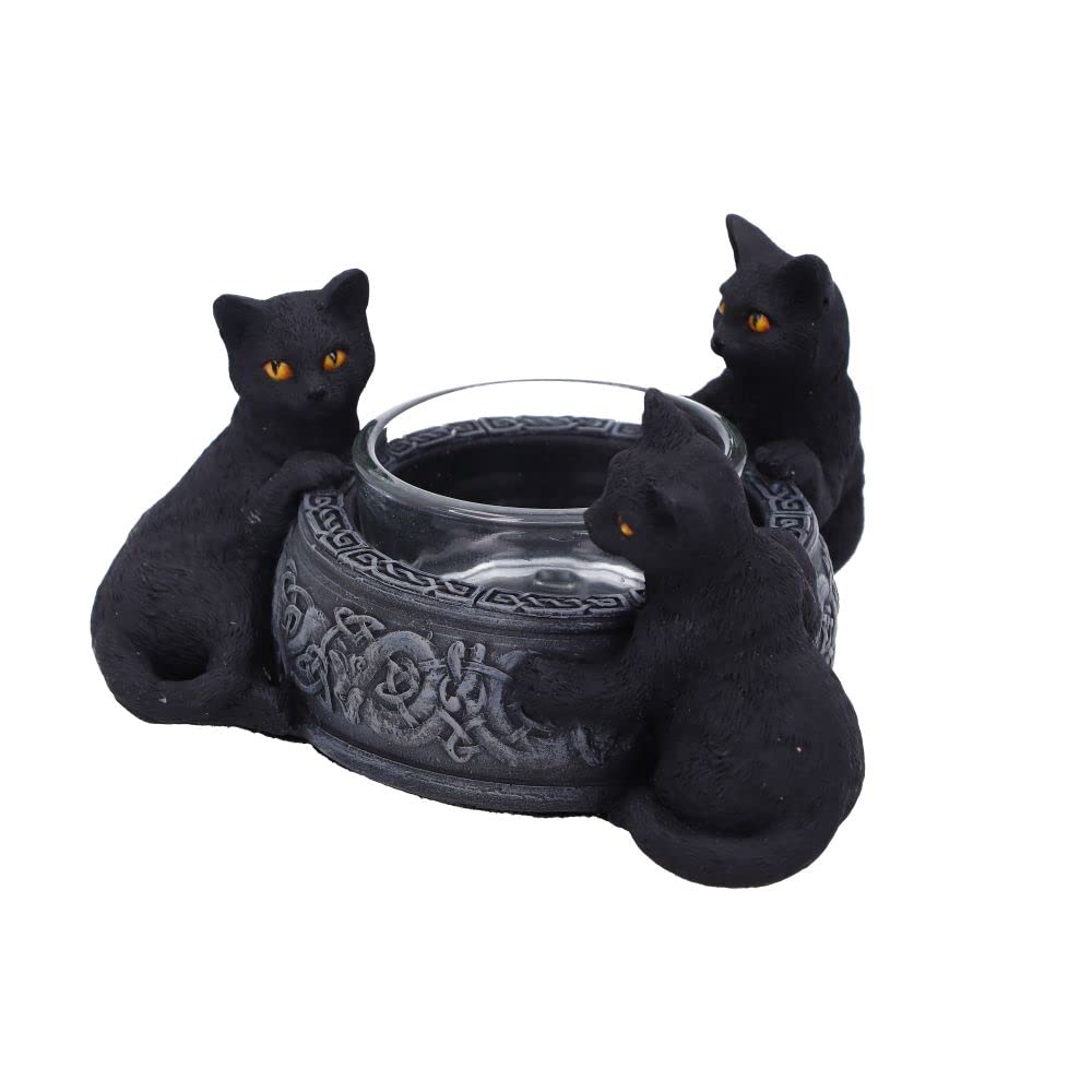 Familiar Trio Cat Tea Light Holder 10cm