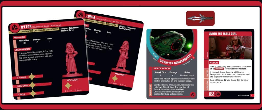 Star Trek Away Missions Expansion The House of Duras Klingon Expansion Miniature Game by Gale force Nine 5