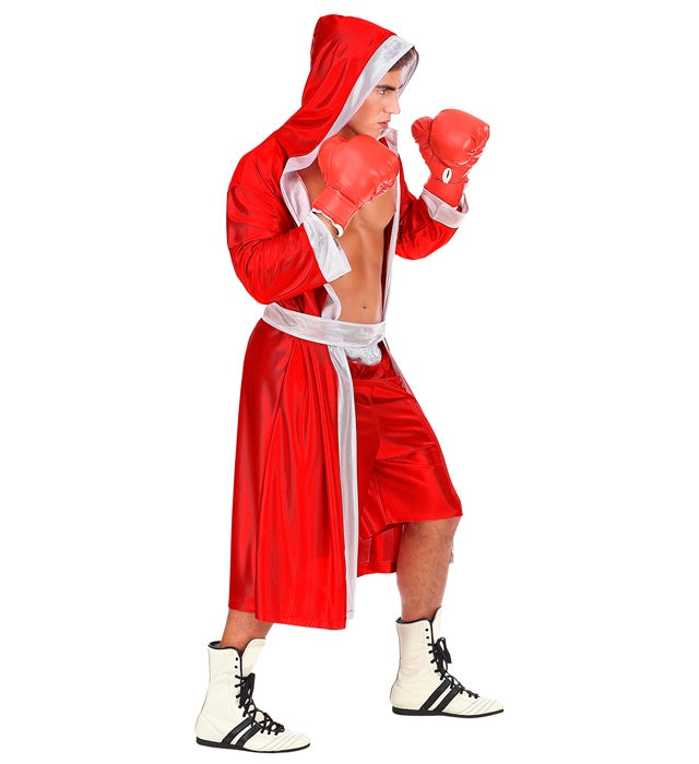 Boxeur Red  Hoodedcape With Belt, Shorts 