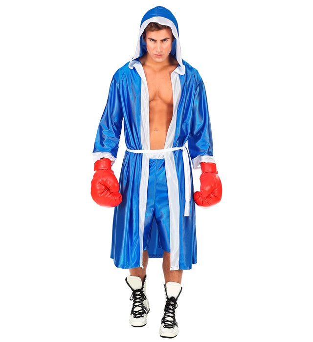 Boxeur Blue  Hoodedcape With Belt, Shorts 