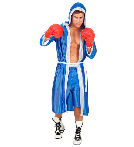 Boxeur Blue  Hoodedcape With Belt, Shorts 