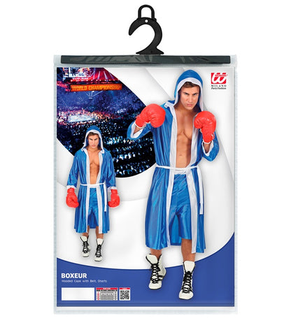 Boxeur Blue  Hoodedcape With Belt, Shorts 