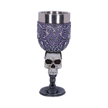 Deaths Desire Twin Skull Heart Set of Two Goblets 18.5cm 2 5