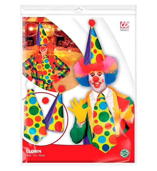 Clown Dress-Up Set  Hat, Giant Neck-Tie, Nose 