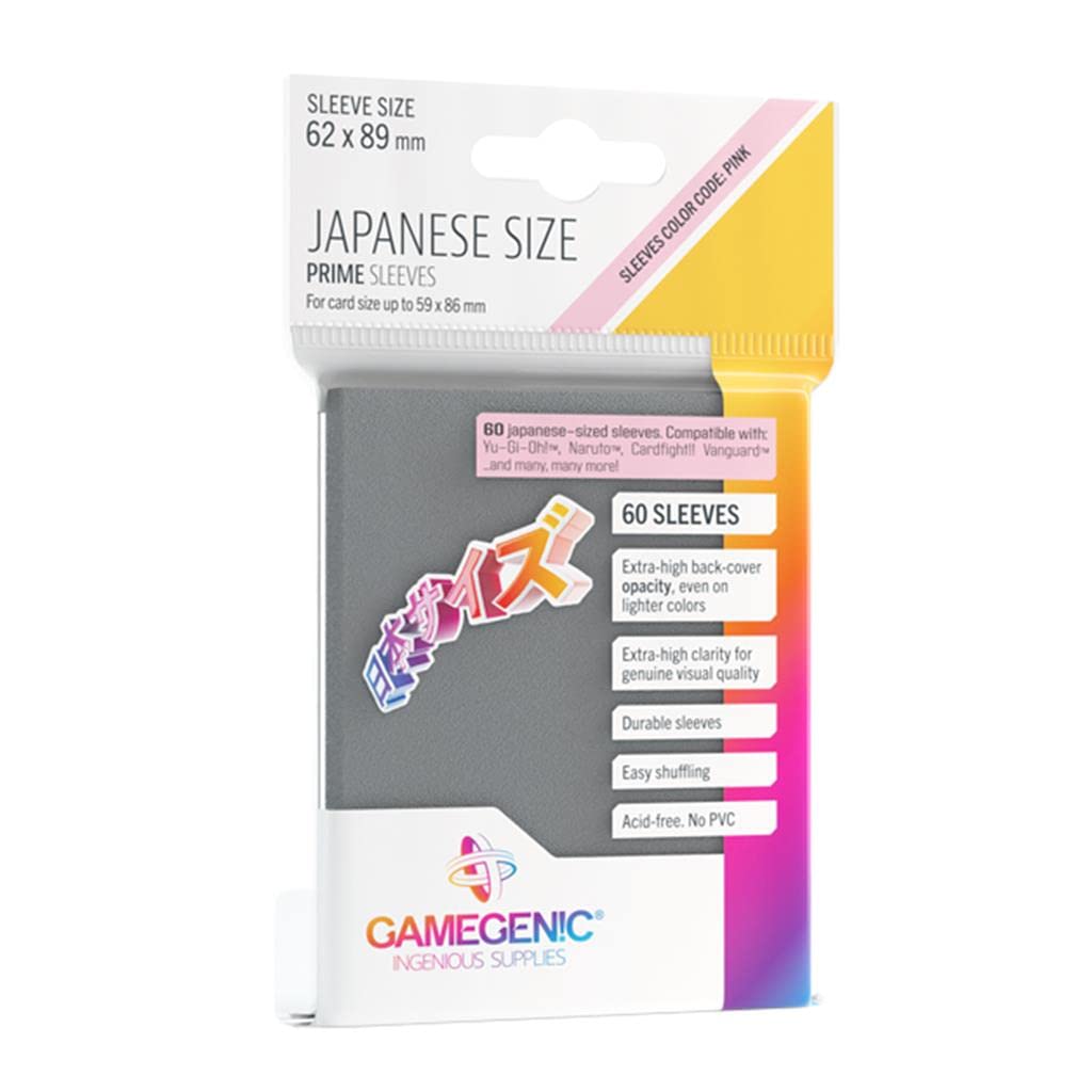 Asmodee - Prime Japanese Sized Sleeves Dark Gray - Multilanguage (Includes Spanish)