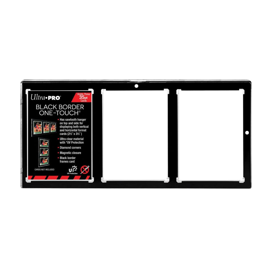 Ultra Pro 35PT 3 Card Black Border UV One Touch Magnetic Holder