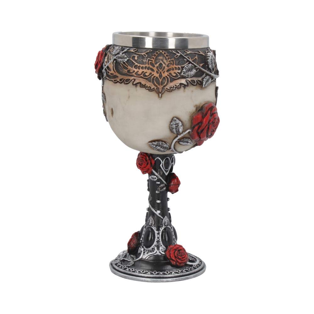 Gothic Roses Goblet Skull Horror Wine Glass 18cm