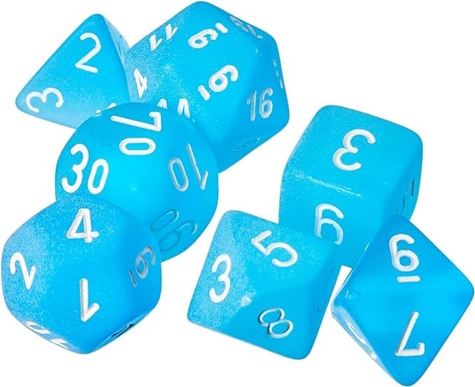 Chessex CHX27416 Dice-Frosted Caribbean Blue Set, Multicolor 4