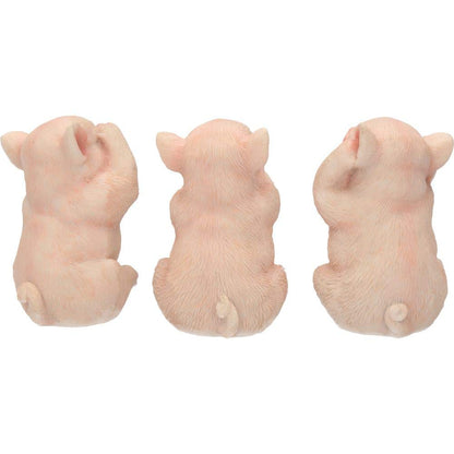 Three Wise Pig Figurines Pigs 9.5cm 5