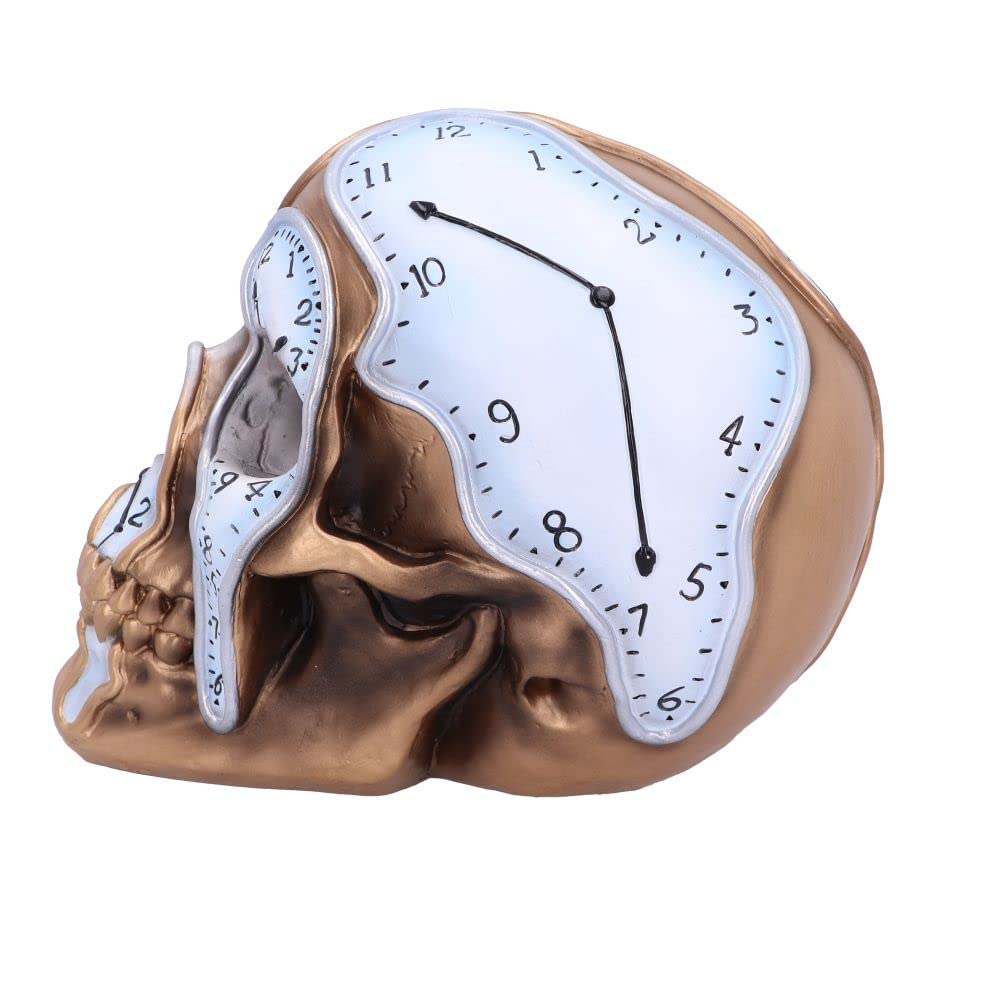 Time Goes By Clock Skull 17.5cm