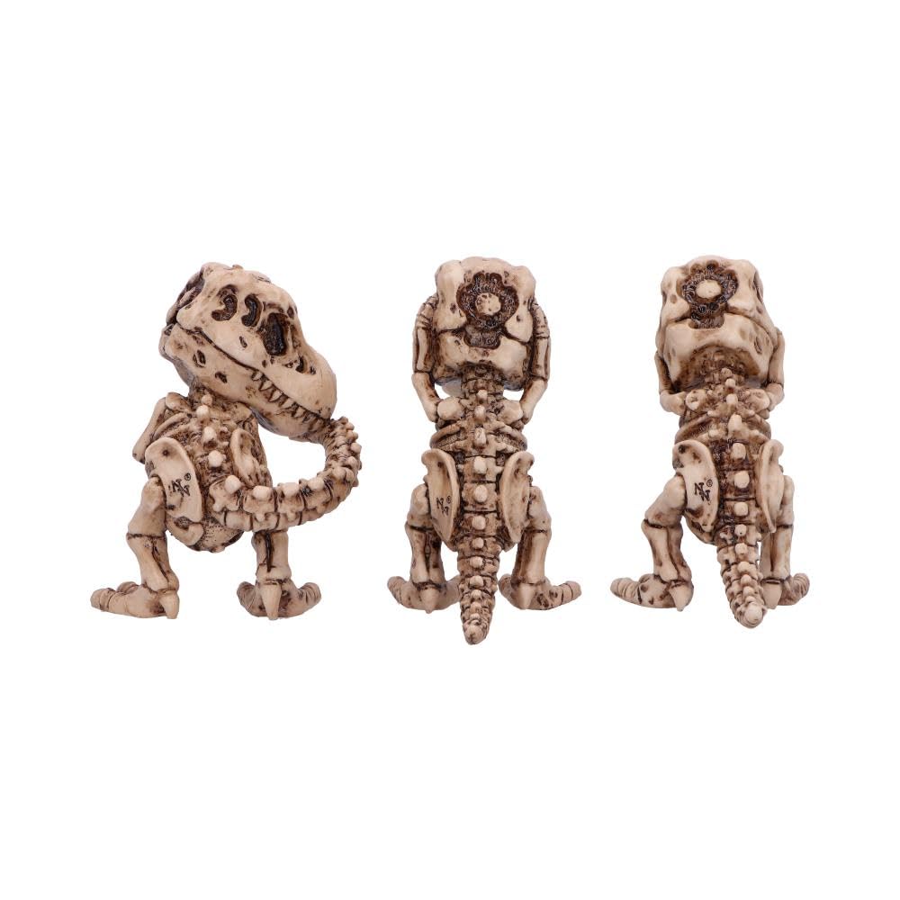 Three Wise Tyrannosaurus Rex Skeleton Figurines Skeletons 9.3cm