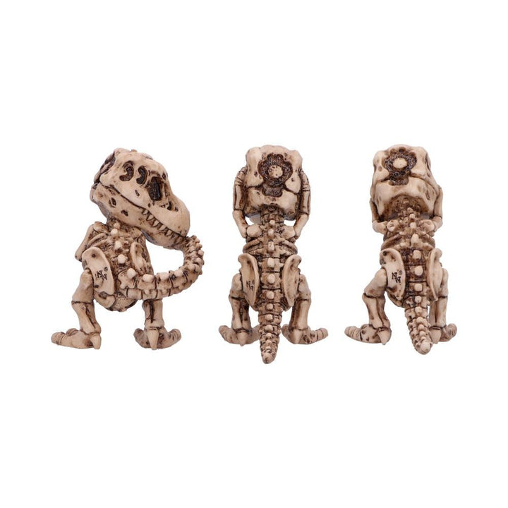 Three Wise Tyrannosaurus Rex Skeleton Figurines Skeletons 9.3cm