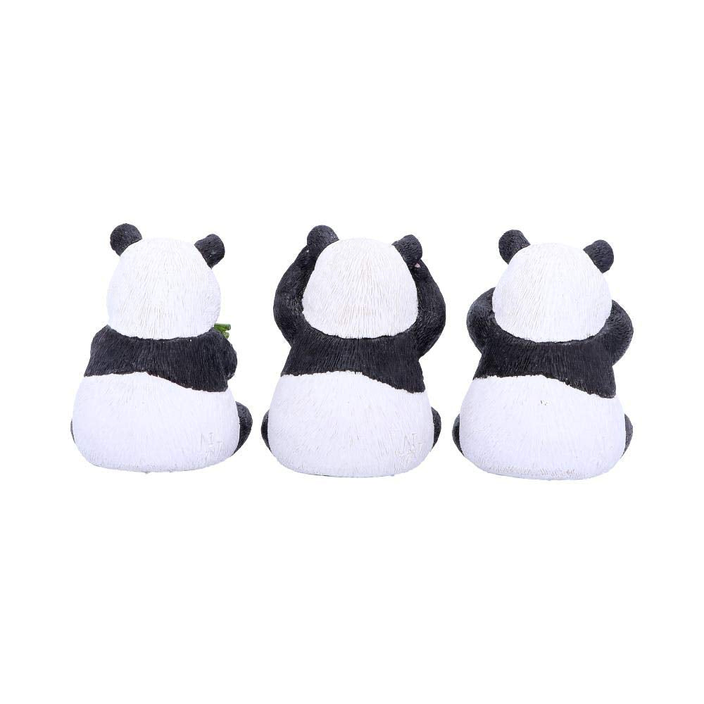 Three Wise Pandas Bear Ornaments 8.5cm 4