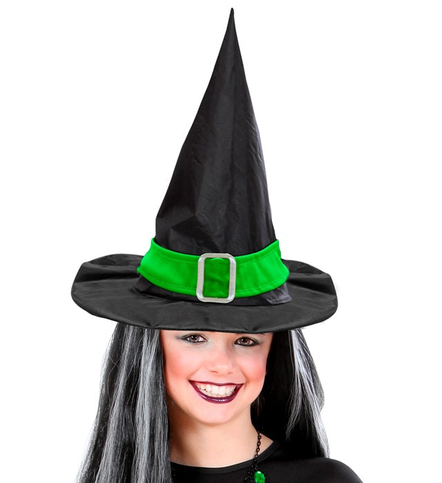 Witch Hat With Green Band And Buckle
