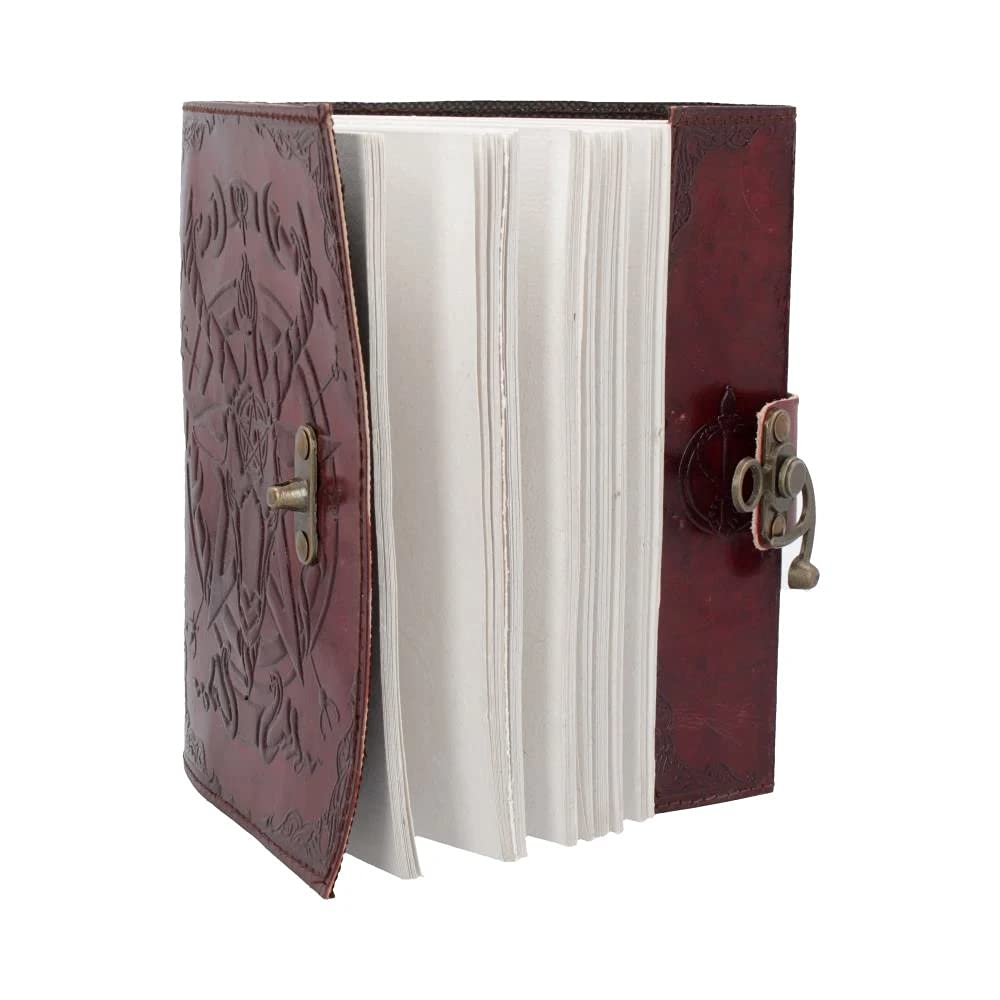 Lockable Red Leather Baphomet Embossed Journal 15cm x 21cm 5