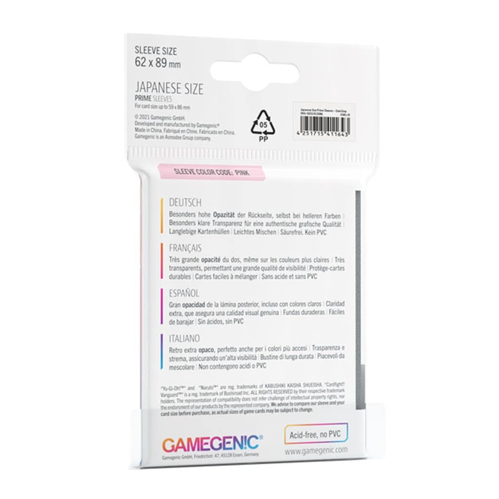 UNIT Gamegenic Prime Japanese Sized Sleeves Dark Grey 60 ct Gaming Accessory 2