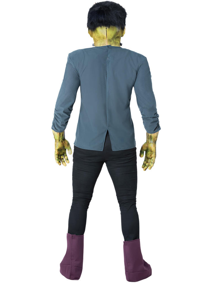 Universal Monsters Frankenstein Costume Adult Latex Mask Jacket With Mock Top Latex Gloves Boot Covers