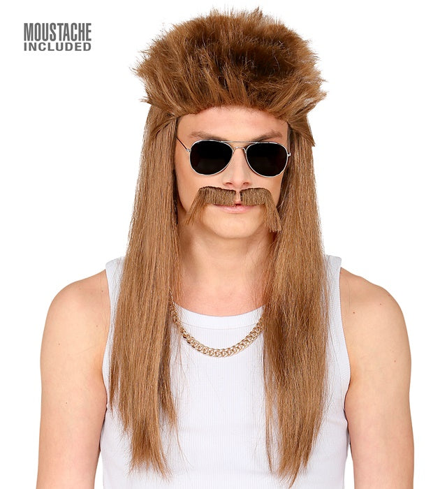 Redneck Wig & Moustache In Polybag