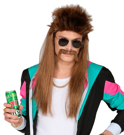 Redneck Wig & Moustache In Polybag