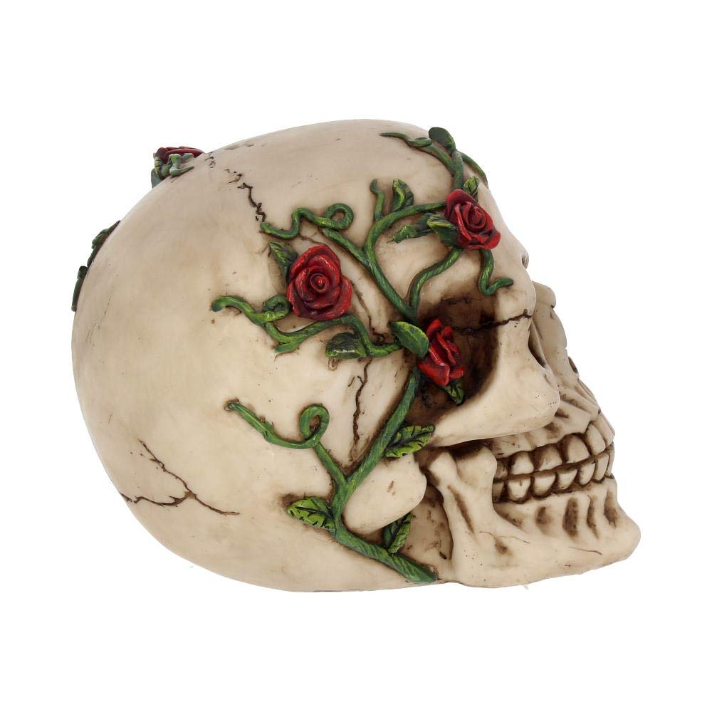 Rose From Beyond 15cm Gothic Vine Covered Skull Figurine