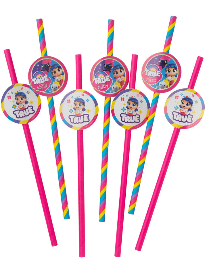 True and The Rainbow Kingdom Straws Pack of 16 19cm Childs Party Accessory