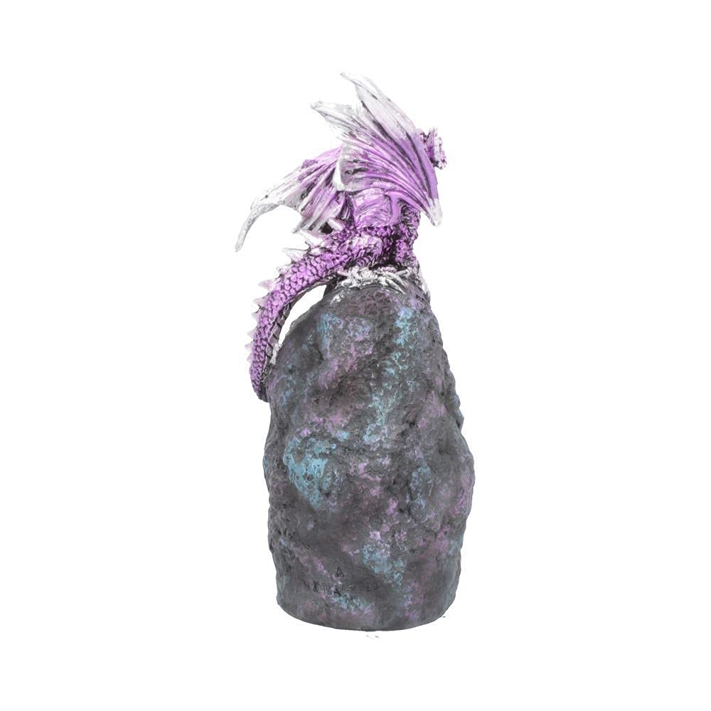Amethyst Crystal Geode Protecting Dragon Figure Guard