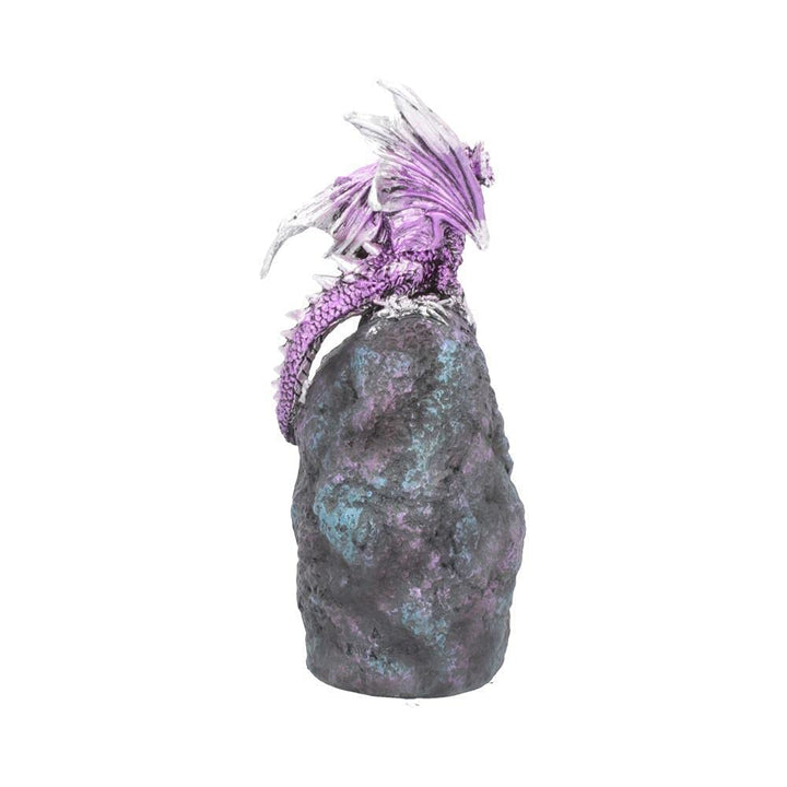 Amethyst Crystal Geode Protecting Dragon Figure Guard