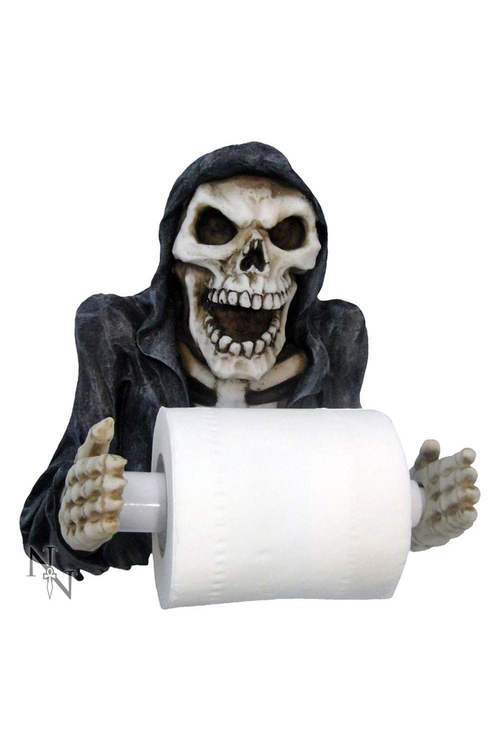Skeleton Grim Reapers Revenge Toilet Roll Paper Holder 26cm