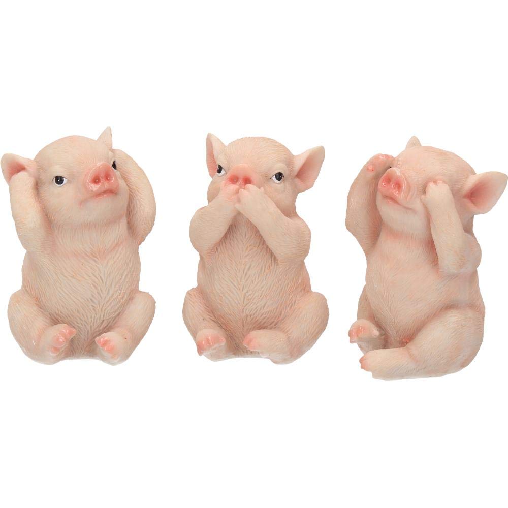Three Wise Pig Figurines Pigs 9.5cm