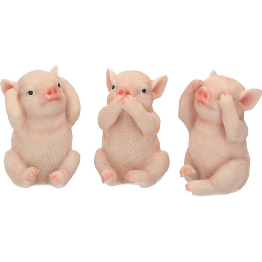 Three Wise Pig Figurines Pigs 9.5cm 2