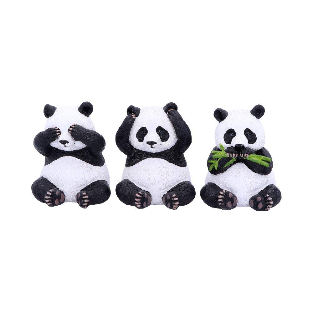 Three Wise Pandas Bear Ornaments 8.5cm 2
