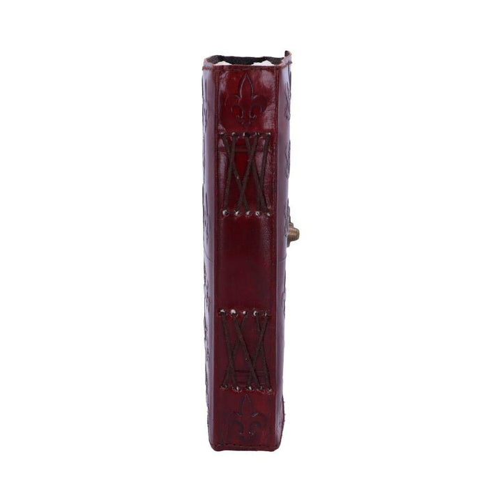 Lockable Red Leather Medieval Embossed Journal 15x21cm