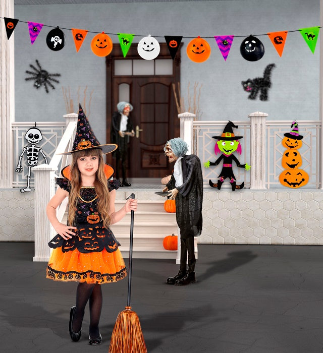 Halloween Garland  8 Flags 18X26 Cm + 5 Balloons  - 3,6 M