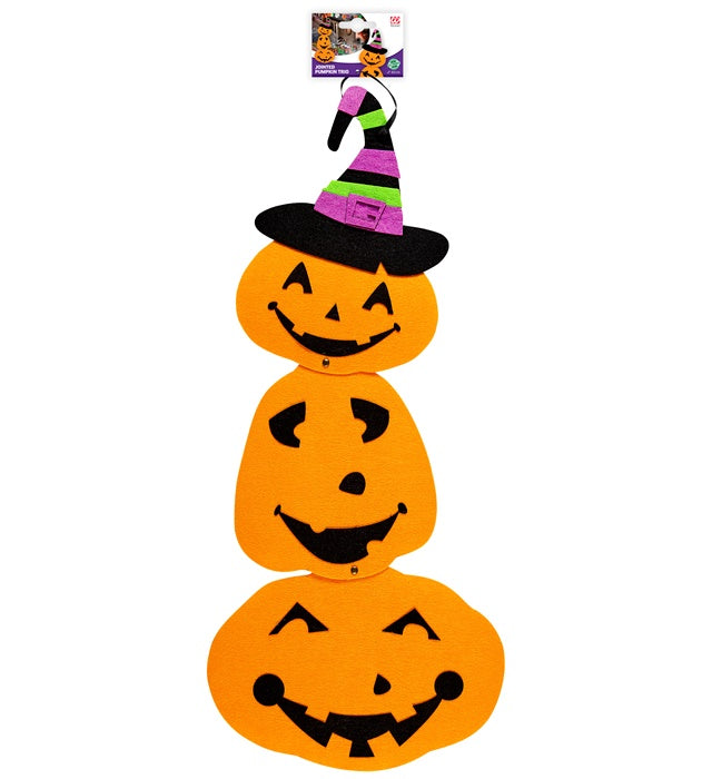 Pumpkin Trio With Witch Hat 60 Cm