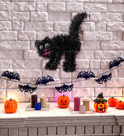 Tinsel Black Cat 30 X 36 Cm
