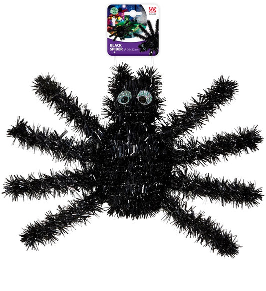Tinsel Black Spider 36 X 22 Cm