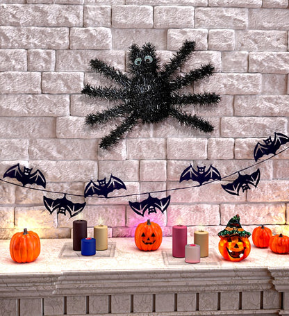 Tinsel Black Spider 36 X 22 Cm