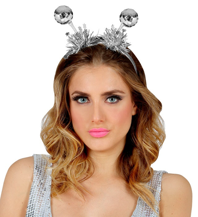 Disco Ball Head Bopper With Tinsel