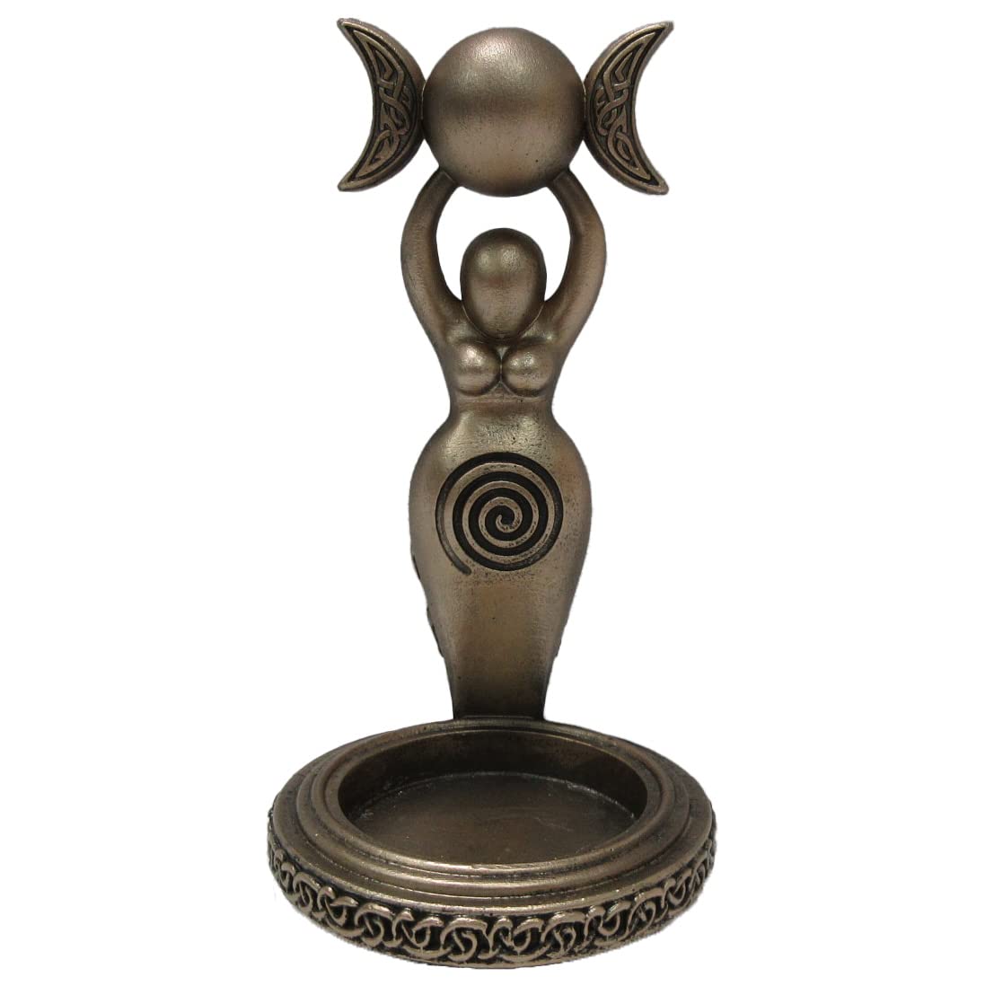Exclusive Bronze Spiral Goddess Tea Light Holder 12cm 2
