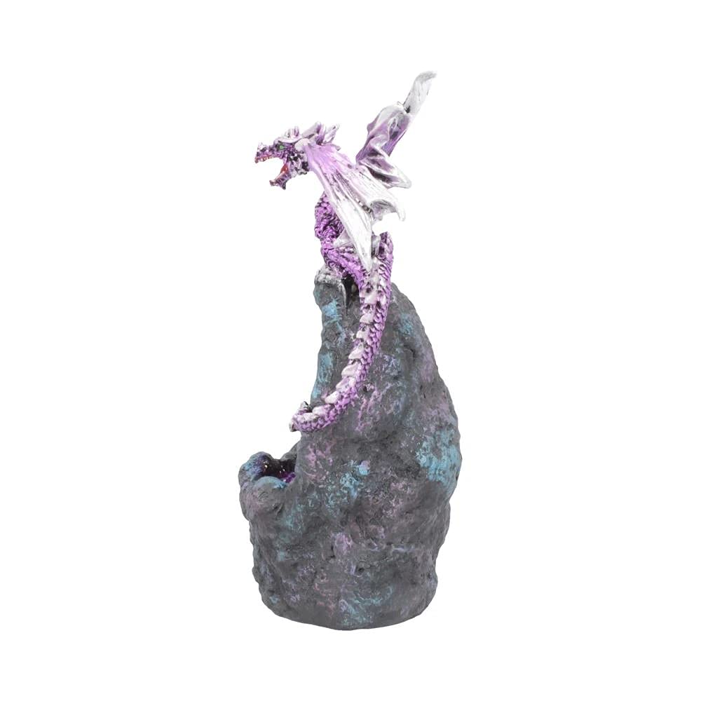 Amethyst Crystal Geode Protecting Dragon Figure Guard
