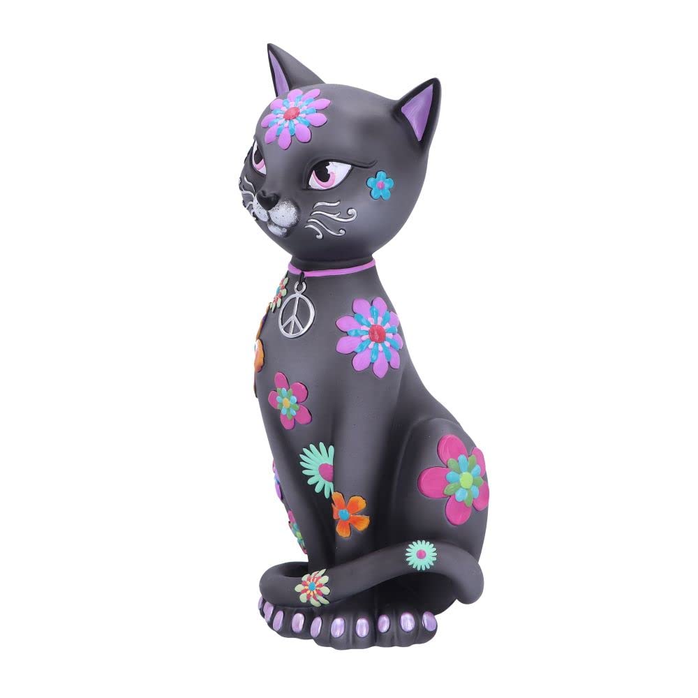 Hippy Kitty Black Cat Ornament 26cm