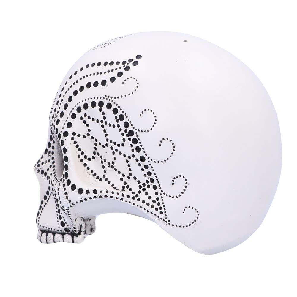 Pointilist Skull Figurine Large 13.8cm 4