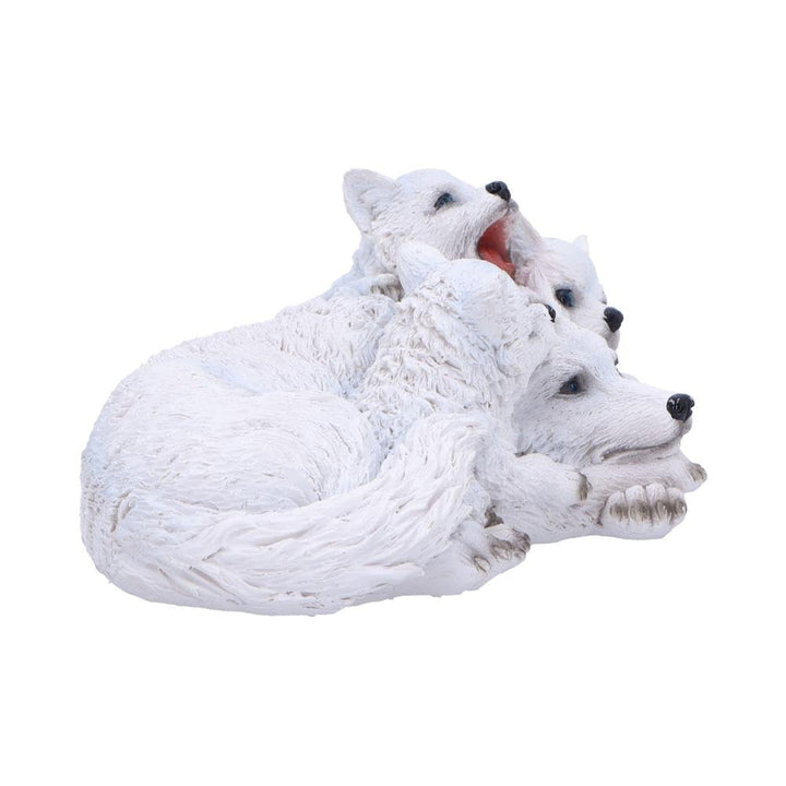 Winter Warmth Cuddling Wolf Puo Figurine 15cm