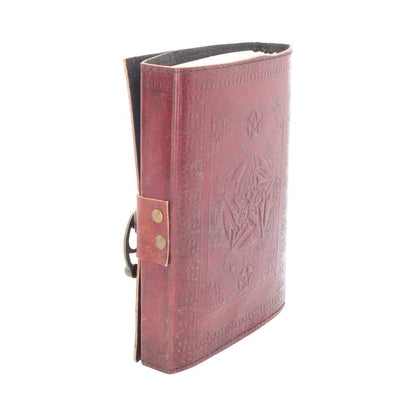 Lockable Pentagram Red Leather Journal 15 x 21cm w/lock 4